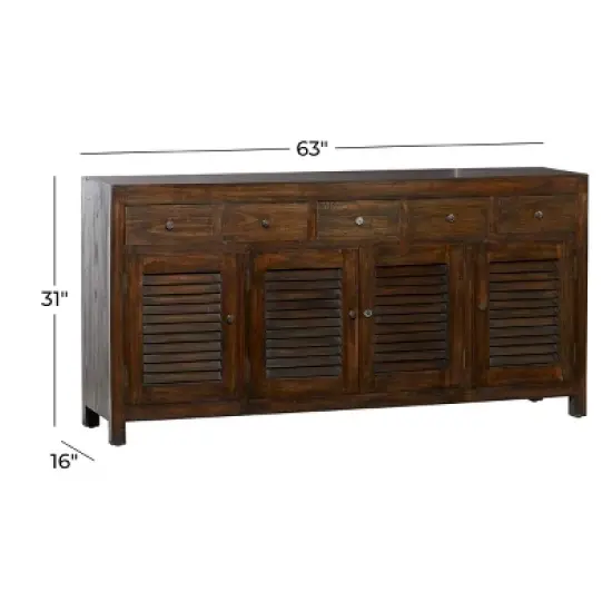 Rustic Wood Buffet Dark Brown - Olivia & May image {8}