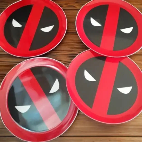 Seven20 Marvel Dead Pool Round Plate 4-Piece Set image {1}