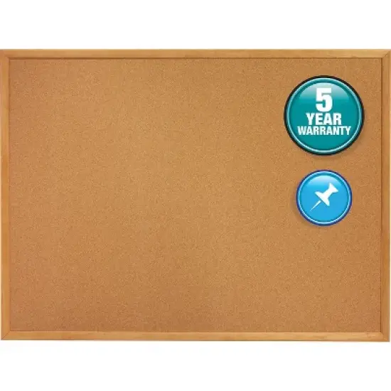 Quartet - Classic Series - Cork Bulletin Board - Natural Cork Surface image {4}