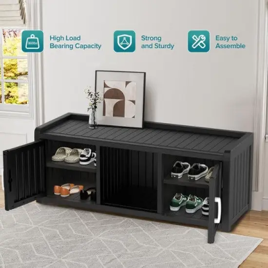 Storage Benches 120 Gallon Shoe Cabinet Resin Shoe Bench with Storage for Shoes Accessories image {2}