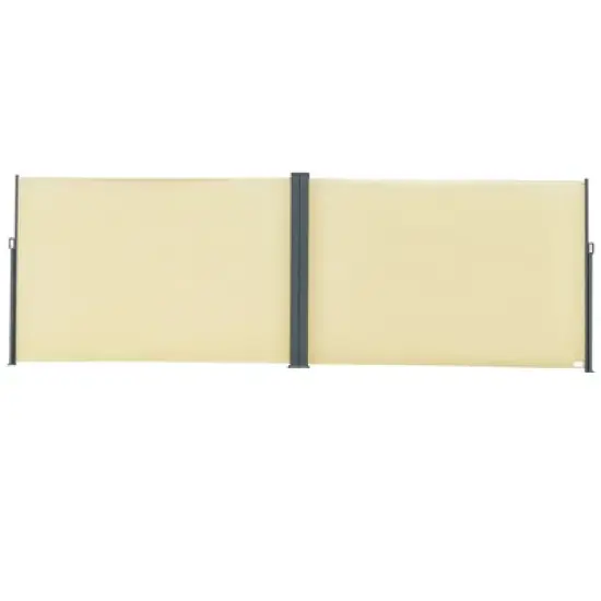 Outsunny 20' Double Retractable Patio Side Awning Garden Sun Shade with UV-Fighting Screen, Auto Pull-Back Function, & Steel Frame image {3}