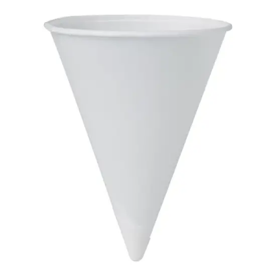 Bare Eco-Forward Disposable Paper Cone Cup White Paper 4.25 oz. 200 Ct 42R-2050 image {1}