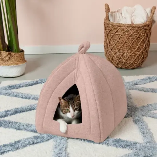 FurHaven Fleece Pet Tent Cat Bed image {2}