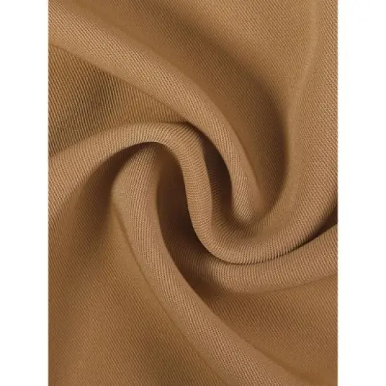 Allegra K Women's Roll Up Sleeves Multi-Pocket Knee Length Belted Shirt Dress image {5}