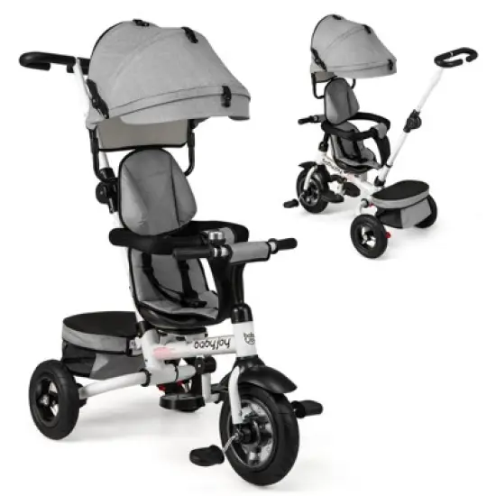 Safstar 5-in-1 Folding Trike for Toddlers 1-5 Years Old w/ Safety Harness Storage image {9}