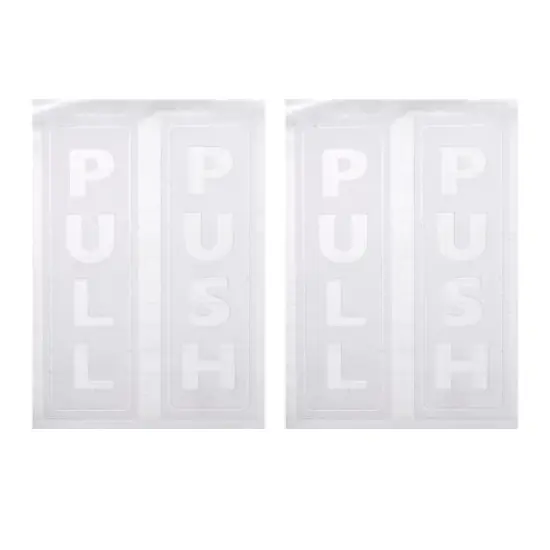 Unique Bargains Vertical PVC Self-Adhesive Waterproof Store Shop Push Pull Door Sign  2 Set image {8}