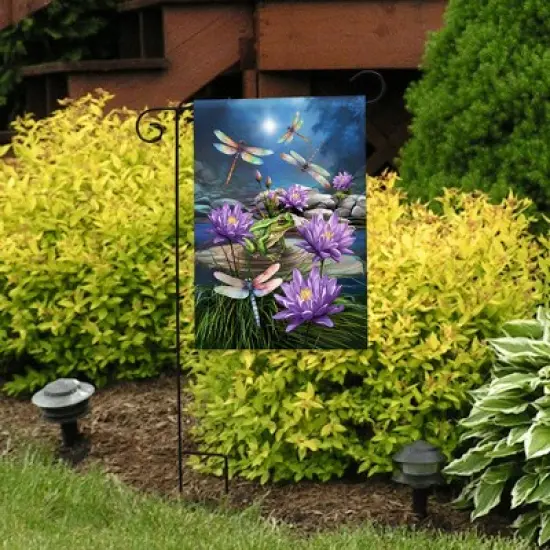 Briarwood Lane Summer Garden Flag 12x18 For Outdoor Dragonflies and Frog For Summer Garden Flag Flags For Outside image {3}