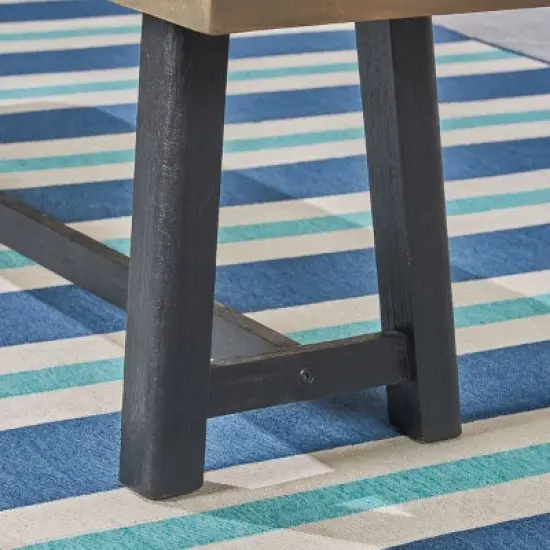 Baxley 6pc Acacia Dining Set with Bench - Sandblast Gray/Gray - Christopher Knight Home image {6}