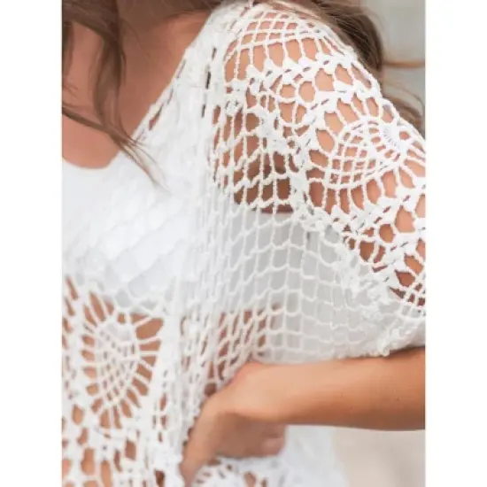 Shiraleah White Crochet Swim Cover-Up image {3}