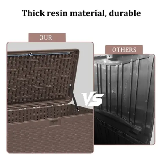 Decksplore 35/45/80/110/180 Outdoor Resin Waterproof Deck Box with Lockable Lid image {10}