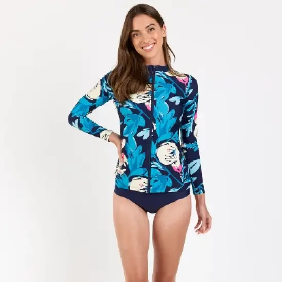 Calypsa Full-Zip Nora Swim Top image {4}