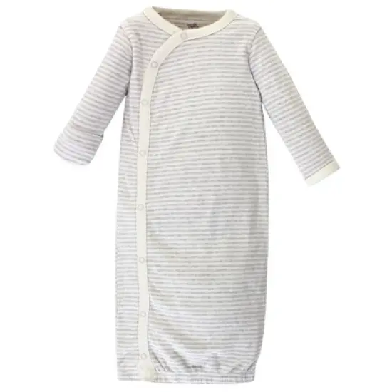 Touched by Nature Baby Organic Cotton Side-Closure Snap Long-Sleeve Gowns 3pk image {3}