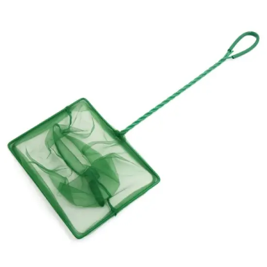 Unique Bargains Plastic Coated Handle Fish Shrimp Landing Net for Aquarium Tank Green image {3}