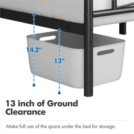 Yaheetech Simple Metal Bed Frame with Curved Design Headboard and Footboard image {5}