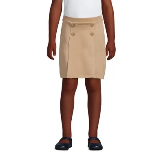 Lands' End Lands' End School Uniform Girls Ponte Button Front Skort image {2}