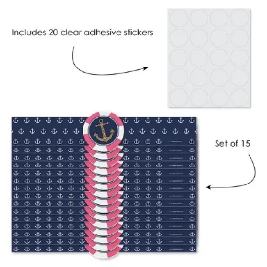 Big Dot of Happiness Last Sail Before the Veil - DIY Party Supplies - Bridal Shower or Bachelorette Party DIY Wrapper Favors & Decorations - Set of 15 image {1}