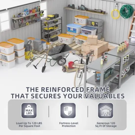 10x12 FT Outdoor Storage Shed, Large Metal Garden Shed with 2 Windows, Tool Sheds with Lockable Sliding Doors image {2}