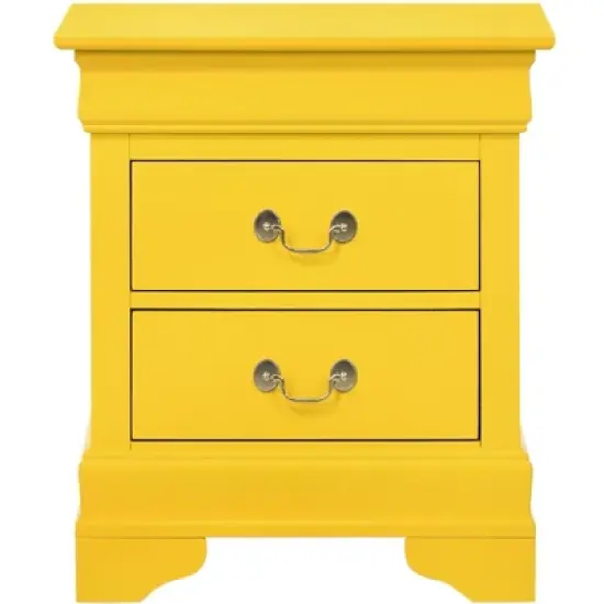 Passion Furniture Louis Philippe 2-Drawer Nightstand (24 in. H X 21 in. W X 16 in. D) image {8}