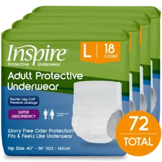 Inspire Adult Diapers Protective Underwear Incontinence Underwear for Women and Men | Disposable Underwear for Women and Men image {9}