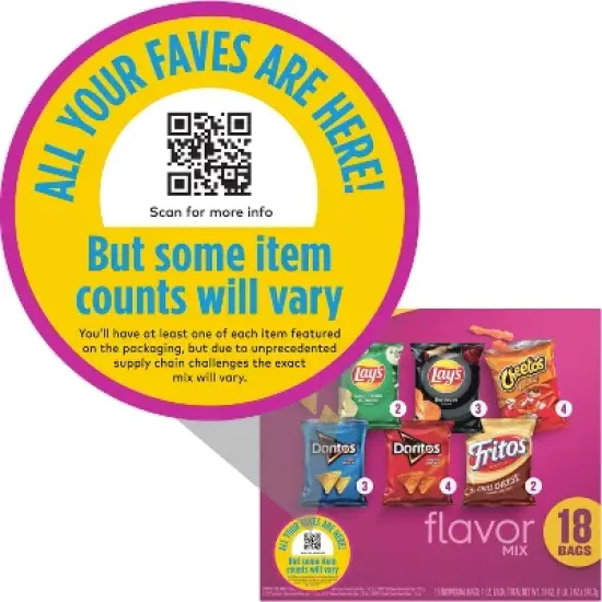 Frito-Lay Variety Pack Flavor Mix - 18ct image {1}