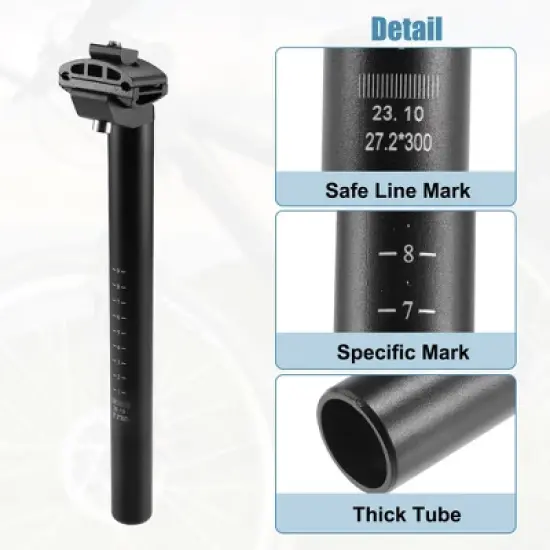 Unique Bargains Aluminum Alloy Bike Seat Post Black image {5}