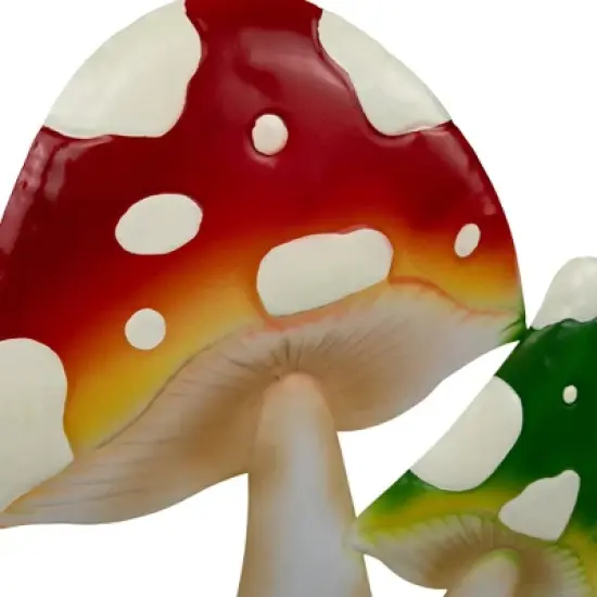 Northlight Double Mushrooms Outdoor Garden Stake - 16" - Red and Green image {4}