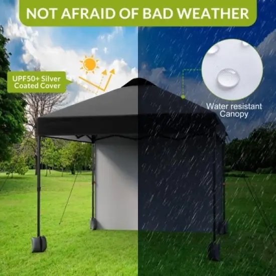 10x10 Pop Up Canopy with Sidewalls for Outdoor, Portable Outdoor Canopy with One Push Setup, Easy Set-Up Waterproof Pop Up Tent for Outdoor Party image {7}