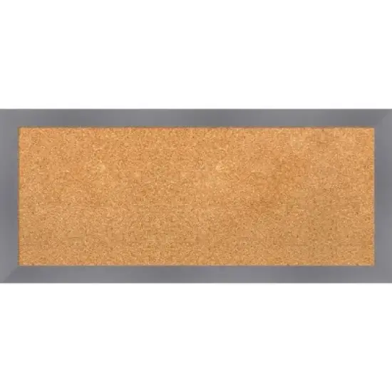 32"x14" Edwin Wood Frame Natural Cork Board Gray - Amanti Art image {9}