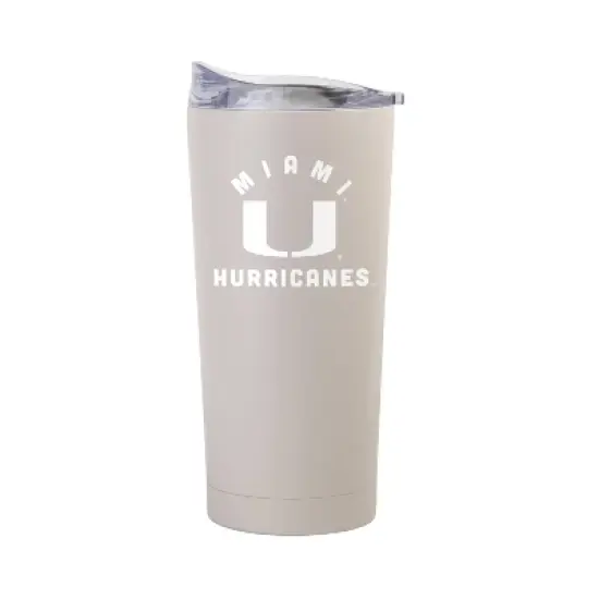NCAA Miami Hurricanes Sand Powder Coat Tumbler - 20oz: Stainless Steel Insulated Drinkware image {2}