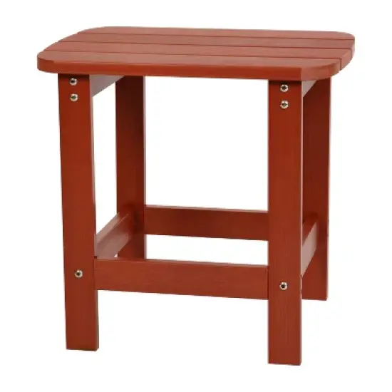 Emma and Oliver Indoor/Outdoor Polyresin Adirondack Side Table for Porch, Patio, or Sunroom image {9}