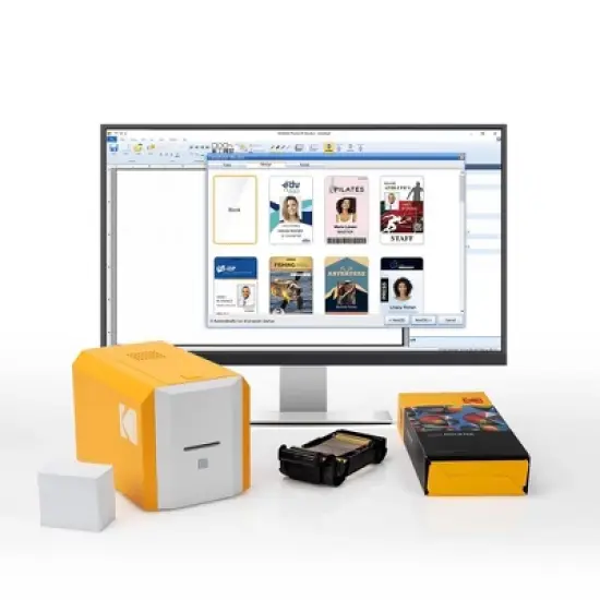 KODAK Photo ID Card Printer, Compact and Easy to Use, Color Ribbon and 100 Cards Included image {6}