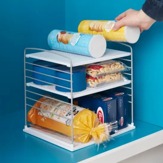 YouCopia UpSpace 12"x12" Box Organizer: Freestanding Kitchen Storage with Multi-Compartments, Non-Slip Grip, White image {4}