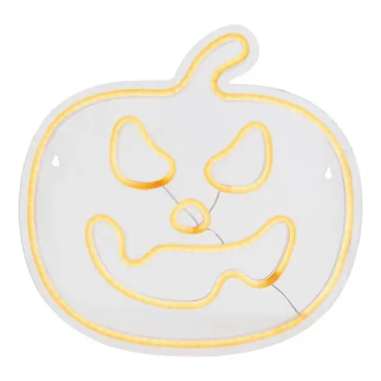 Northlight LED Jack-O-Lantern Neon Lighted Halloween Decoration - 15" - Orange image {1}