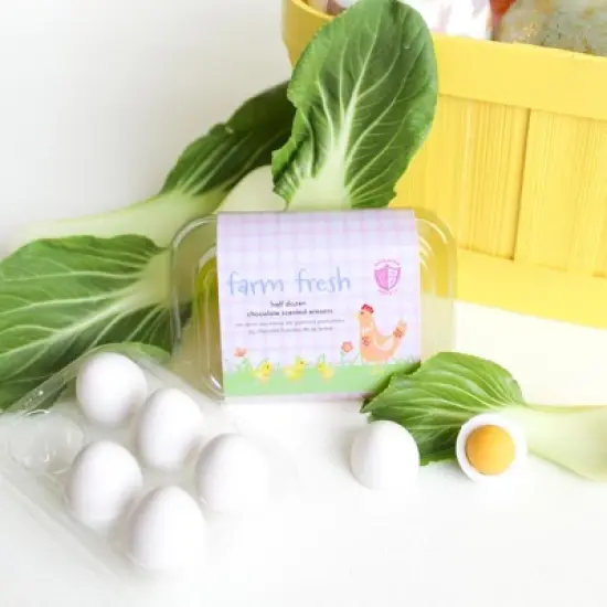 Daydream Society - Farm Fresh Mini Egg Erasers - Pack of 6 Erasers image {3}