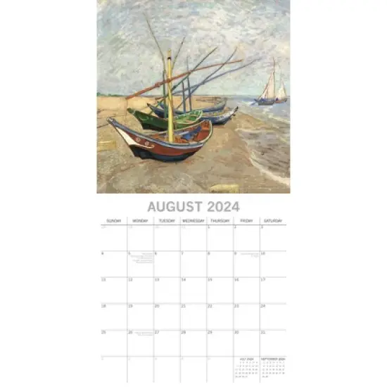 The Gifted Stationery 2024 Square Wall Calendar, Van Gogh, 16-Month Arts & Antiques Theme with 180 Reminder Stickers (12x12 In) image {2}