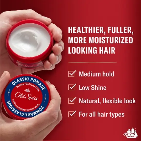 Old Spice Classic Pomade Medium Hold with Low Shine - 2.22oz image {1}
