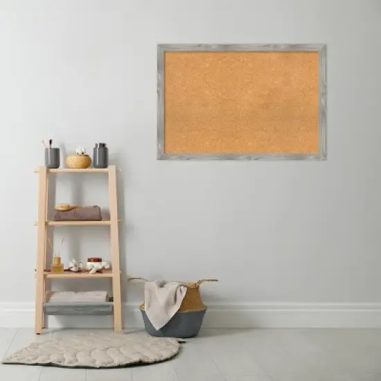 Amanti Art Dove Greywash Square Framed Corkboard, Natural Cork image {7}
