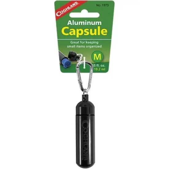 Coghlan's Aluminum Capsule with Carabiner, Watertight Seal, Container Storage image {4}