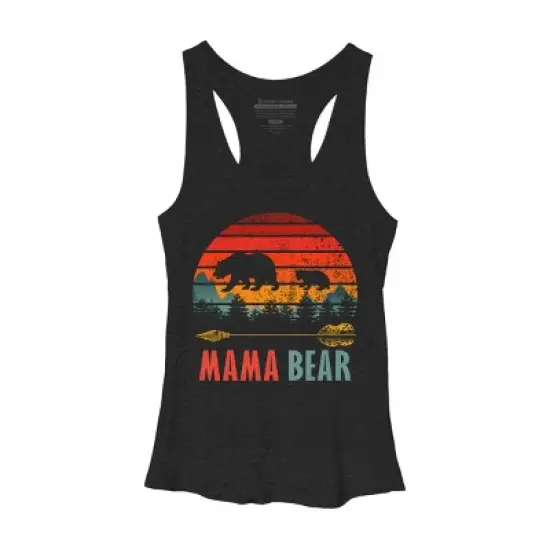Women's Design By Humans Mama Bear Retro Stripes By ZeusSE Racerback Tank Top image {2}