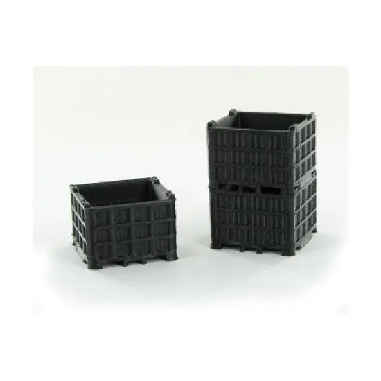 3D to Scale 1/64 3 Pack of 3D Printed Black Plastic Bin Pallets 64-252-BK image {1}