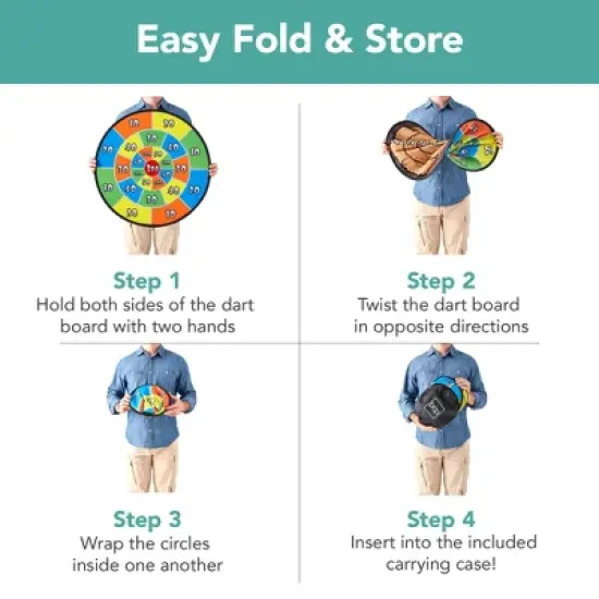 Best Choice Products Large Double-Sided Dart Board, Sticky Ball Axe Star Throwing Game for Kids, Adults w/ Carrying Case image {5}