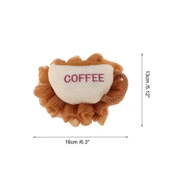 Unique Bargains Coffee Cup Shape Bath Sponge Brown Beige 1 Pc image {3}