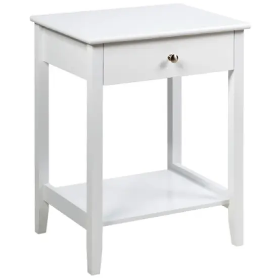 Costway Nightstand End Table Storage Display Bedroom Furniture Drawer Shelf Beside White\Brown\Grey image {11}