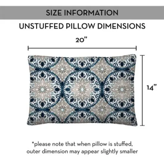 Creative Products Faded Gray Blue Medallions 14x20 Indoor / Outdoor Pillow image {8}