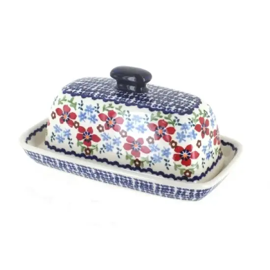 Blue Rose Polish Pottery M074 Manufaktura Butter DIsh image {19}