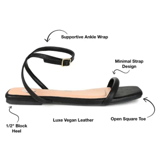 Journee Collection Womens Veena Ankle Strap Low Block Heel Sandals image {7}