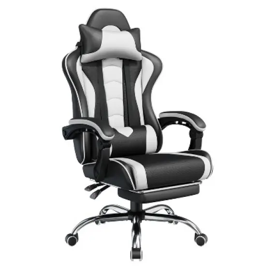 Yaheetech Adjustable Gaming Chair with Footrest and Lumbar Support image {10}
