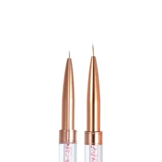 Unique Bargains Aluminum Nail Art Liner Brushes Rose Gold Tone 1 Pc image {2}