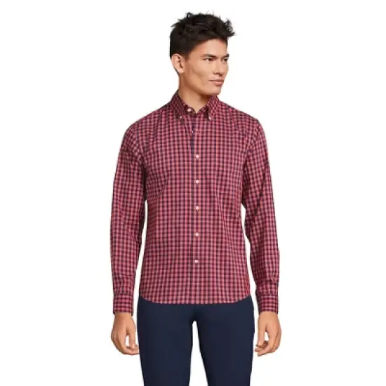 Lands' End Men's Traditional Fit Comfort-First Shirt with Coolmax Printed image {8}