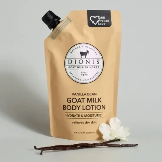 Dionis Goat Milk Body Lotion Refill Pouch Vanilla Bean, 16.9 oz image {2}